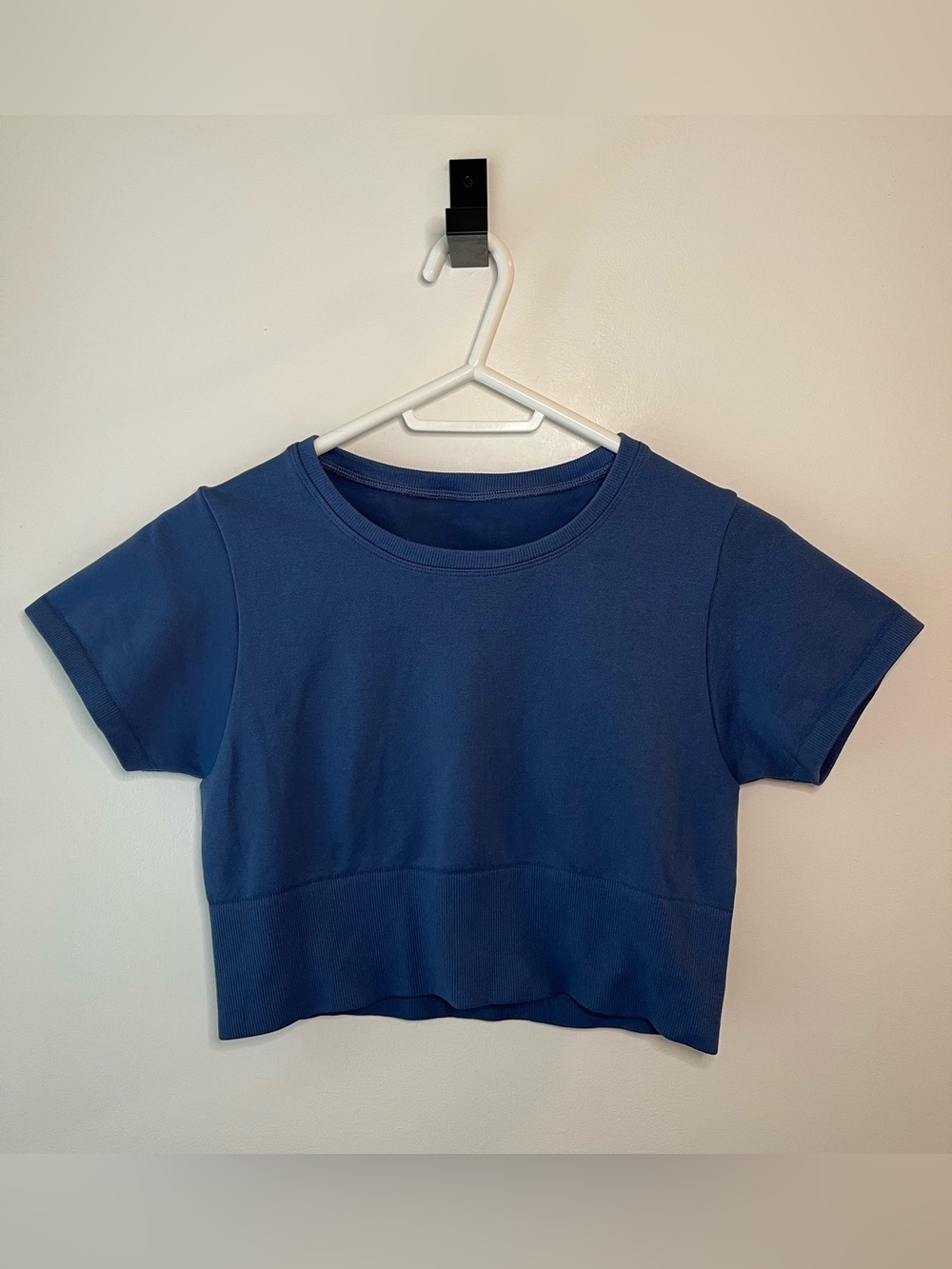 Aerie Offline Blue Crop Top Boxy Short Sleeve Athletic Tee